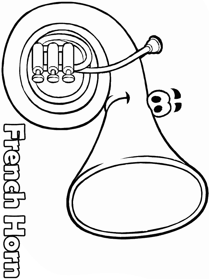 music coloring pages french horn Coloring4free