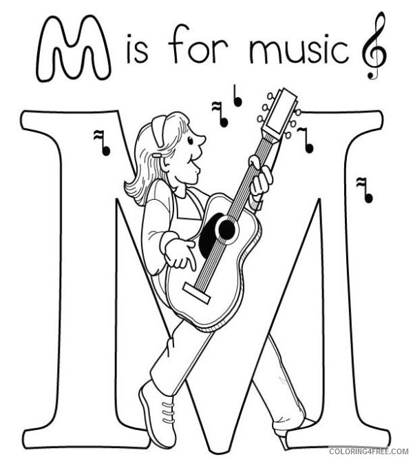 music coloring pages m is for music Coloring4free
