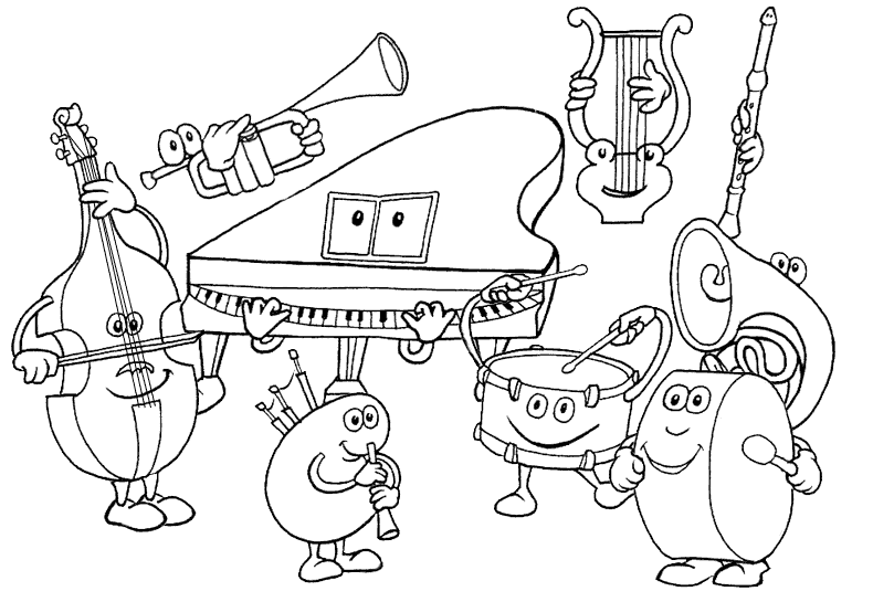 music coloring pages music instruments Coloring4free