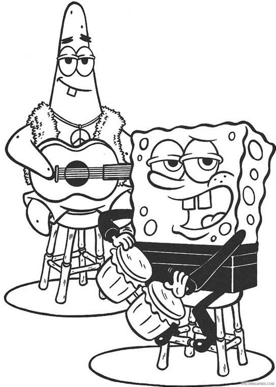 music coloring pages spongebob and patrick Coloring4free