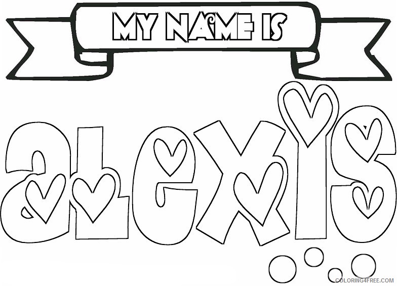 name coloring pages alexis Coloring4free