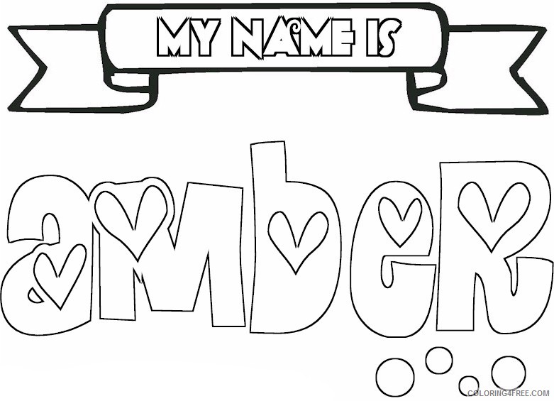 name coloring pages amber Coloring4free