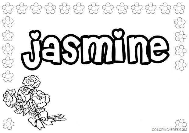 name coloring pages jasmine Coloring4free