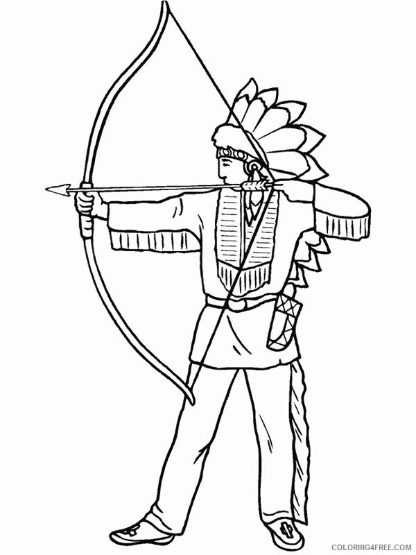 native american coloring pages archery Coloring4free