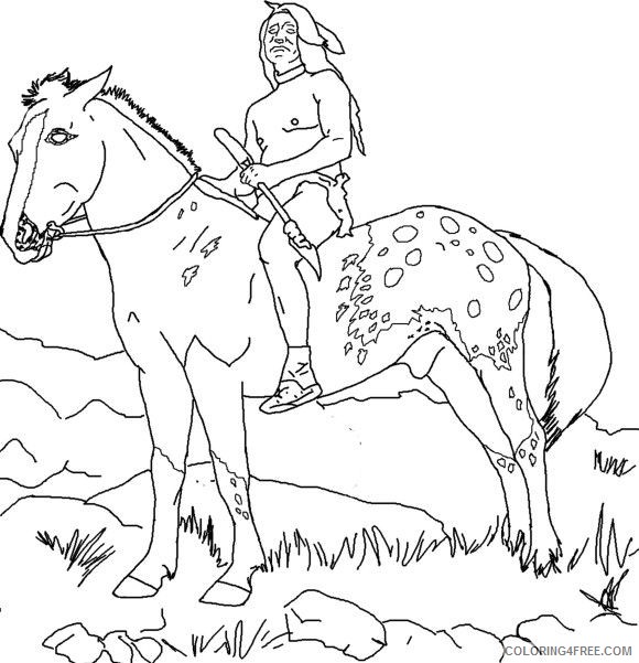 native american coloring pages riding horse Coloring4free