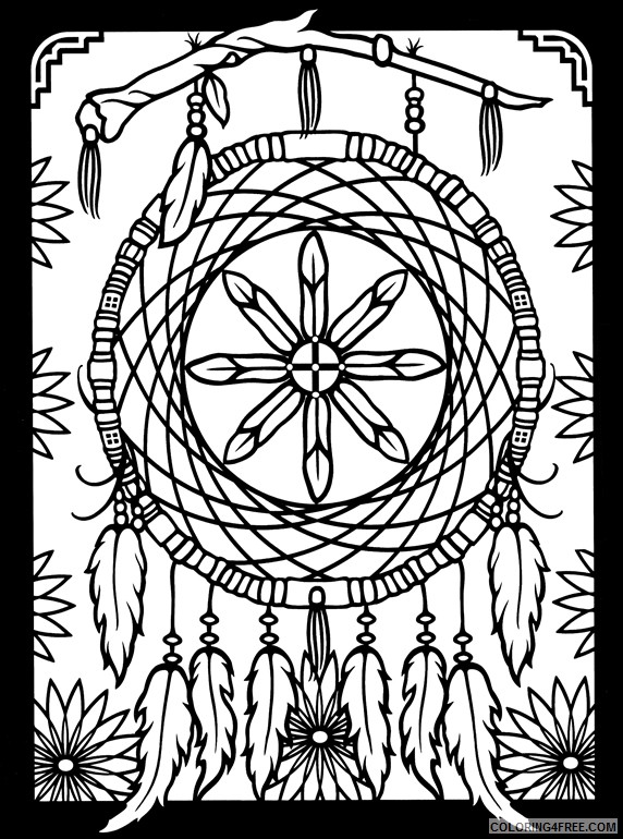 native american dreamcatcher coloring pages Coloring4free