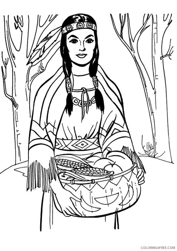 native american girl coloring pages Coloring4free