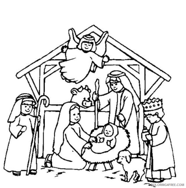 nativity coloring pages birth of jesus christ Coloring4free