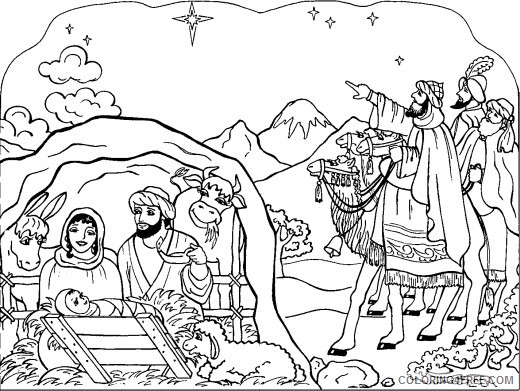 nativity coloring pages jesus and goat Coloring4free