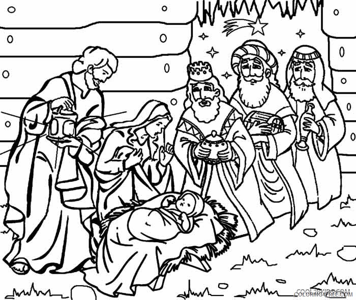 nativity coloring pages printable free Coloring4free