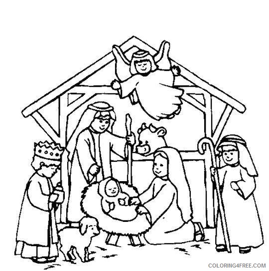 nativity coloring pages to print Coloring4free