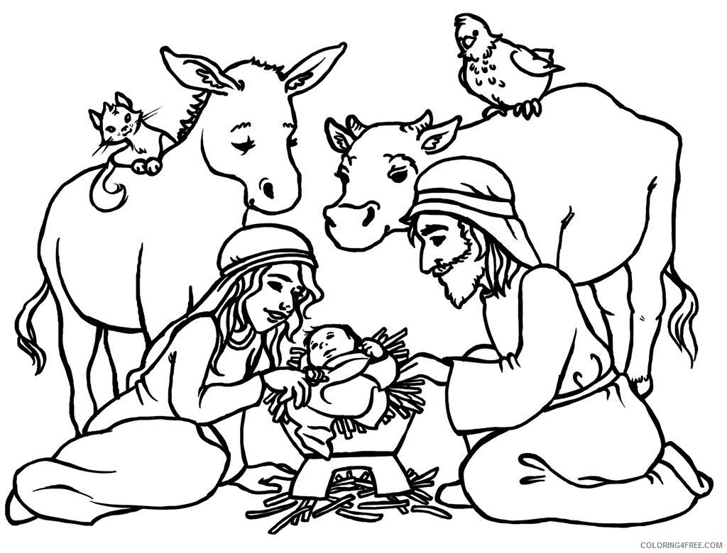 nativity scene coloring pages Coloring4free