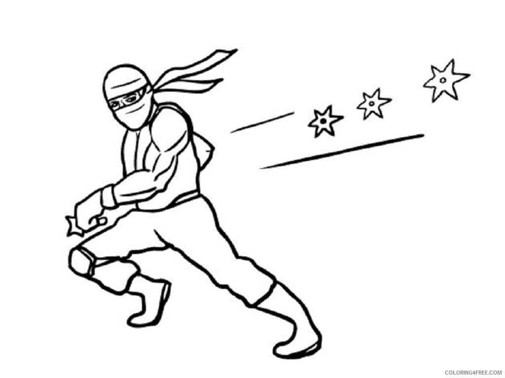 ninja coloring pages throwing stars Coloring4free