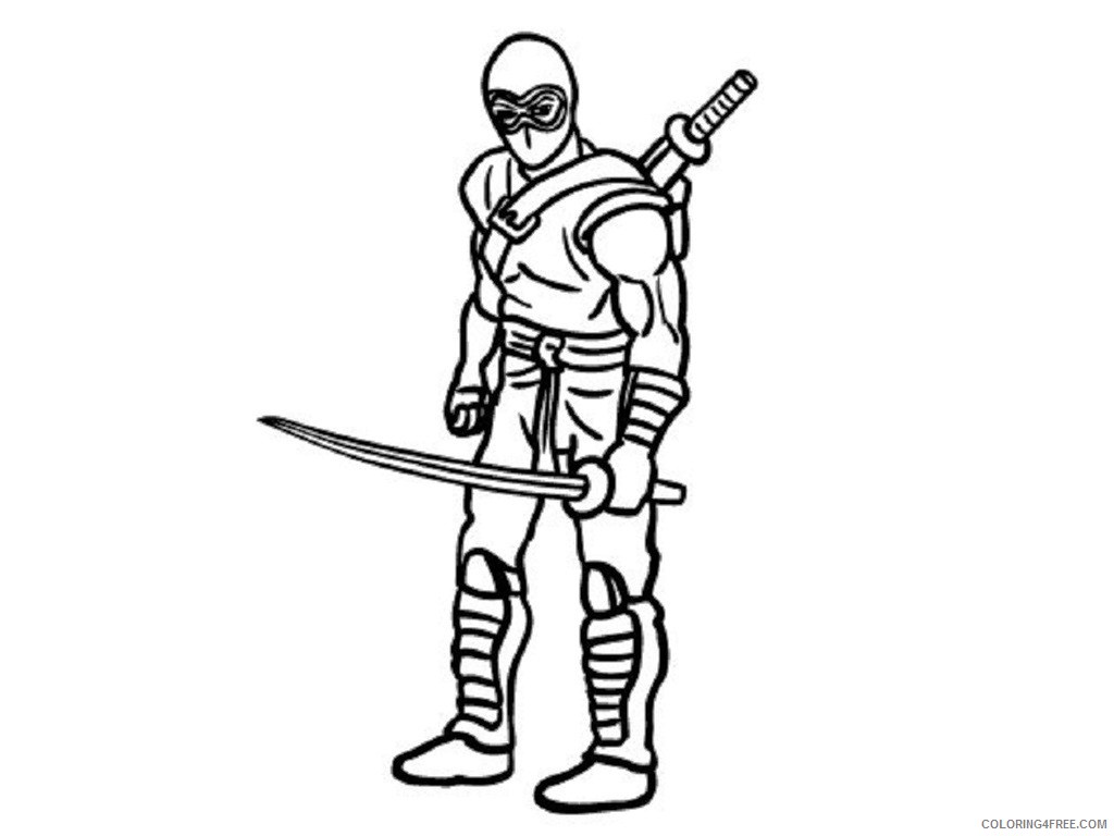 ninja coloring pages with sword Coloring4free