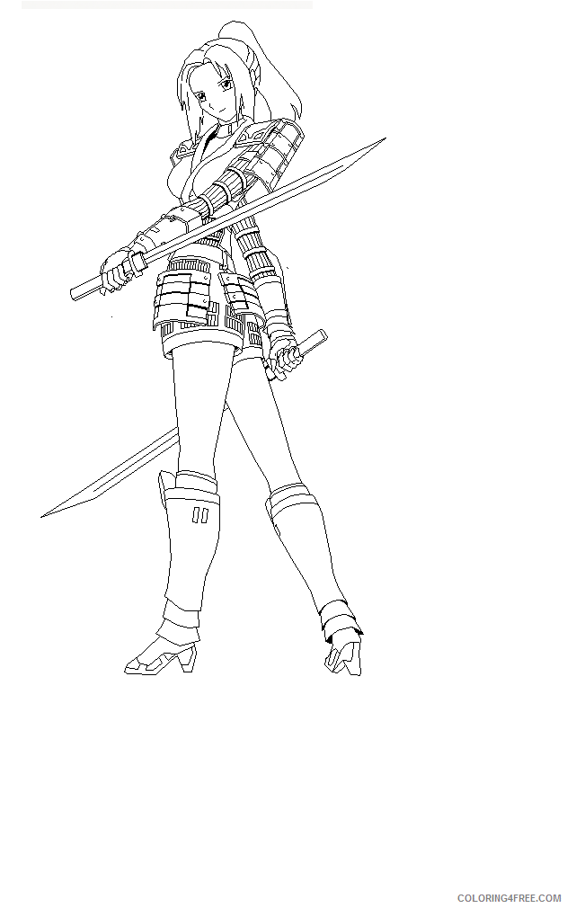 ninja girl coloring pages for adults Coloring4free