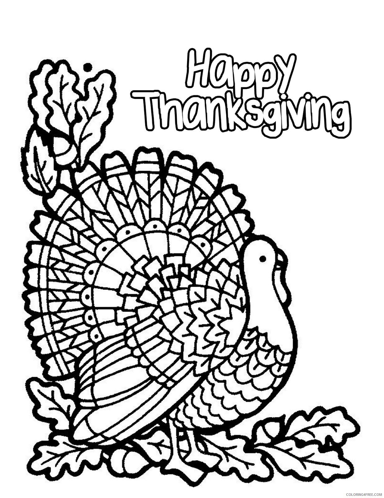 november coloring pages happy thanksgiving Coloring4free