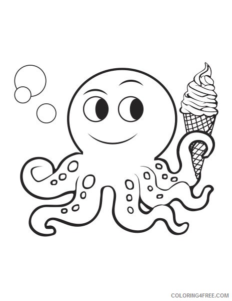 octopus coloring pages bring ice cream Coloring4free
