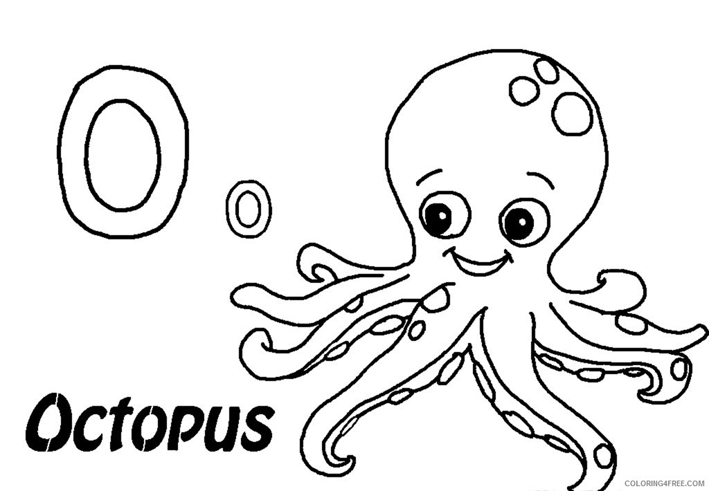 octopus coloring pages o for octopus Coloring4free