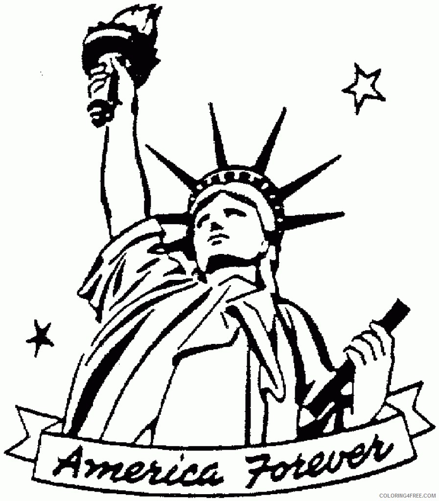 patriotic coloring pages statue of liberty Coloring4free