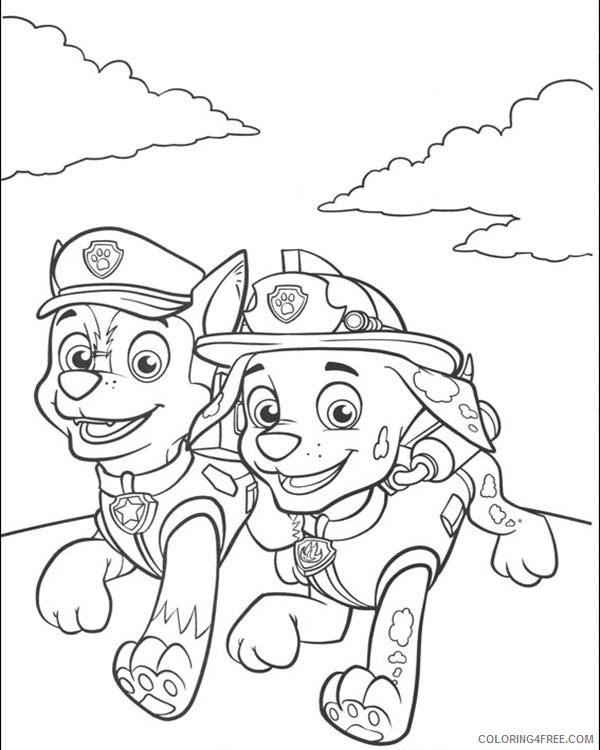 paw patrol coloring pages marshall and chase Coloring4free
