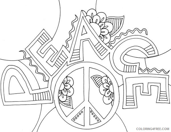peace sign coloring pages for boys Coloring4free