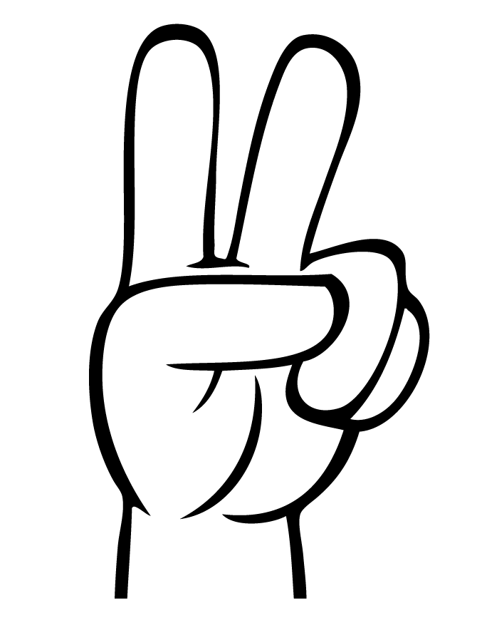 peace sign coloring pages v hand sign Coloring4free