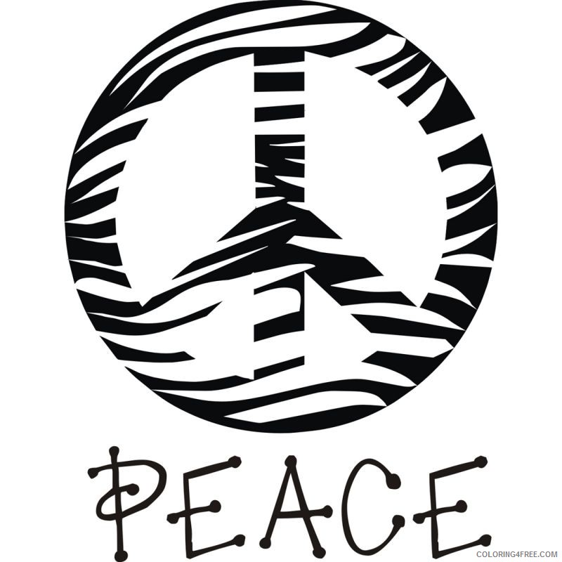 peace sign coloring pages zebra Coloring4free