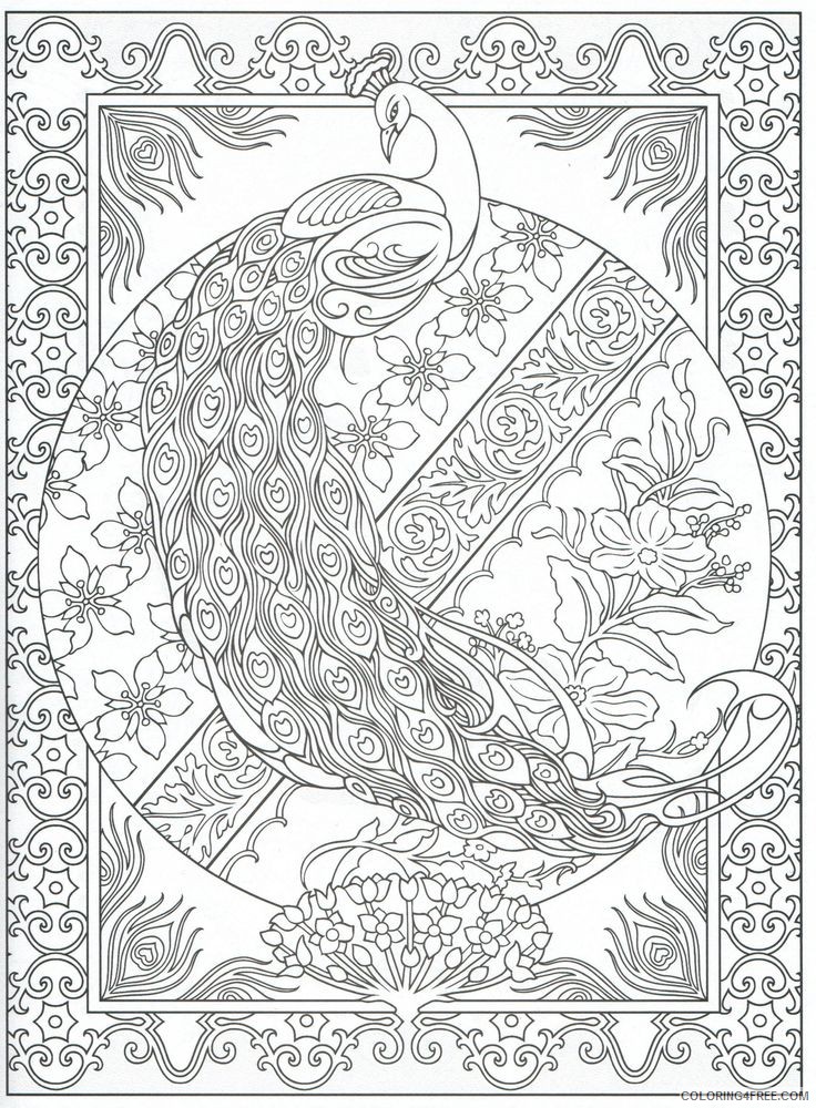 peacock coloring pages printable for adults Coloring4free