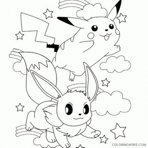 pikachu coloring pages and eevee Coloring4free