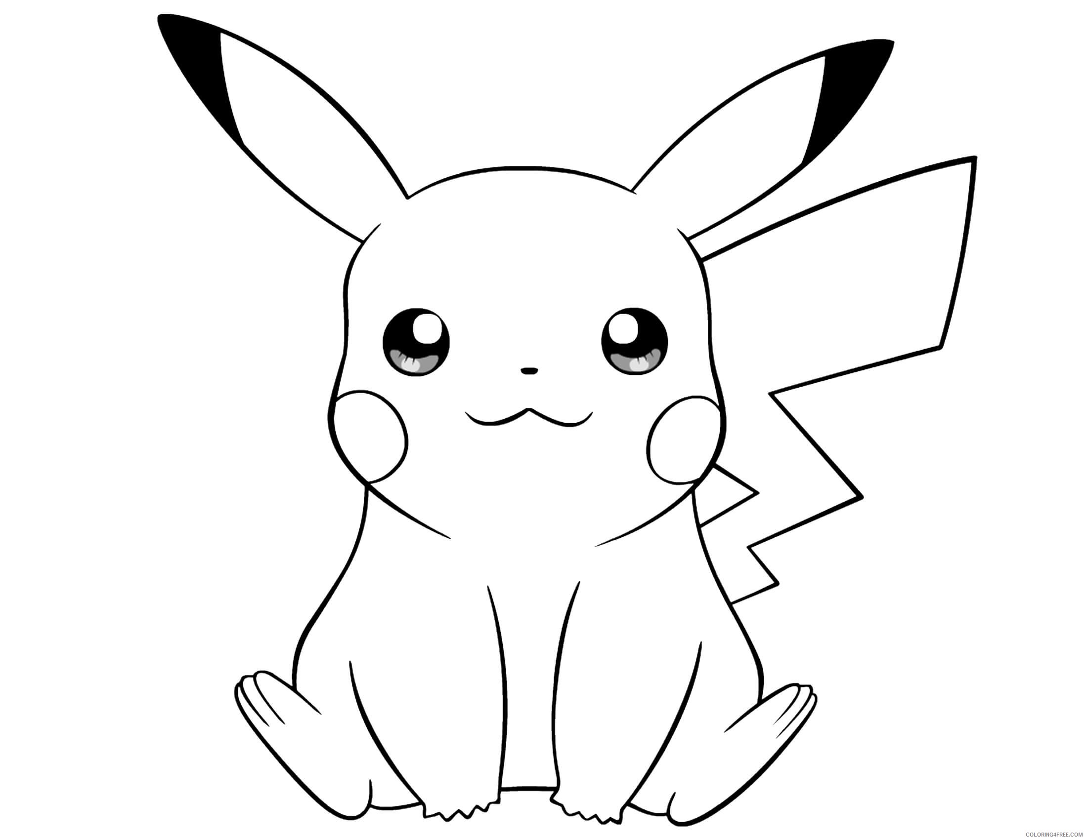 pikachu coloring pages cute Coloring4free
