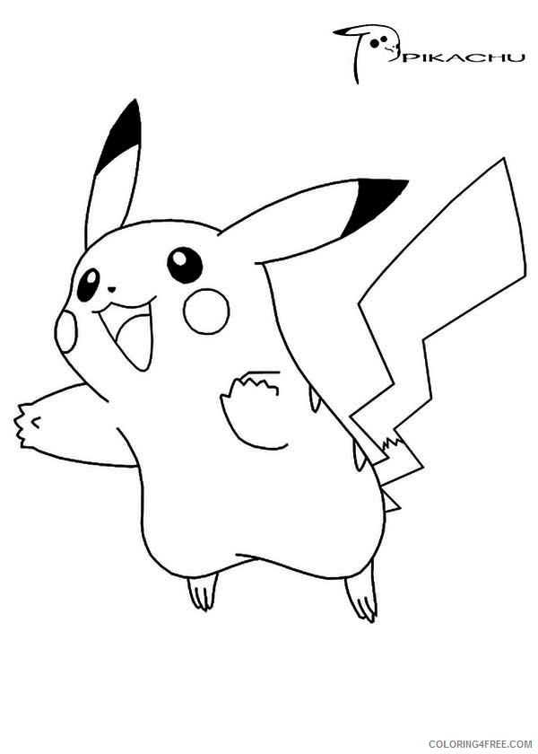 pikachu coloring pages jumping Coloring4free