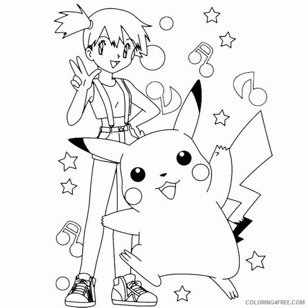 pikachu coloring pages with misty Coloring4free