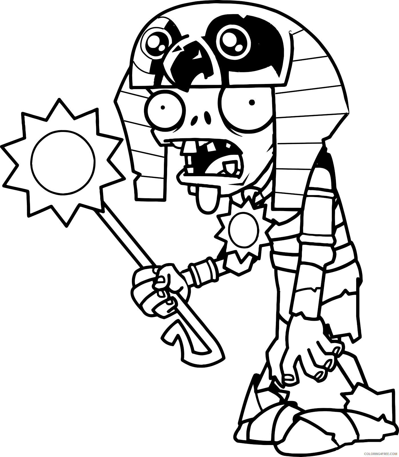 plants vs zombies coloring pages mummy ra zombie Coloring4free