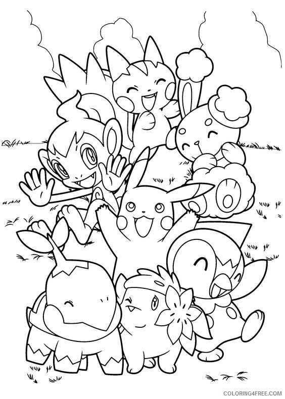 pokemon coloring pages pikachu and friends Coloring4free