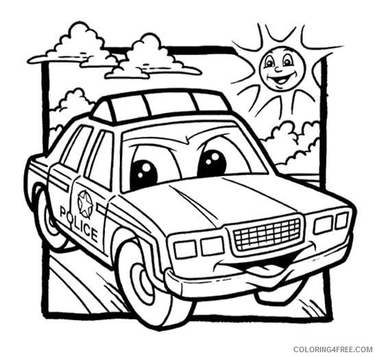 police car coloring pages cartoon Coloring4free