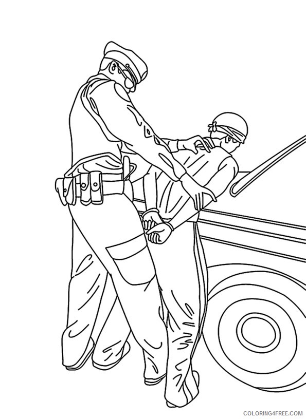 police coloring pages arresting criminal Coloring4free