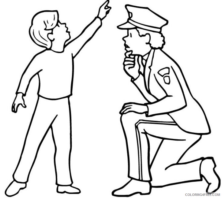police coloring pages helping kids Coloring4free