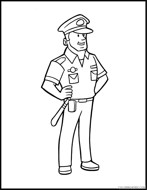 police coloring pages policeman Coloring4free
