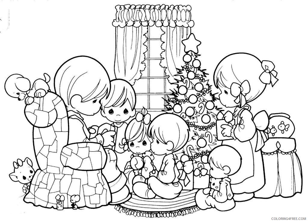 precious moments coloring pages christmas family Coloring4free