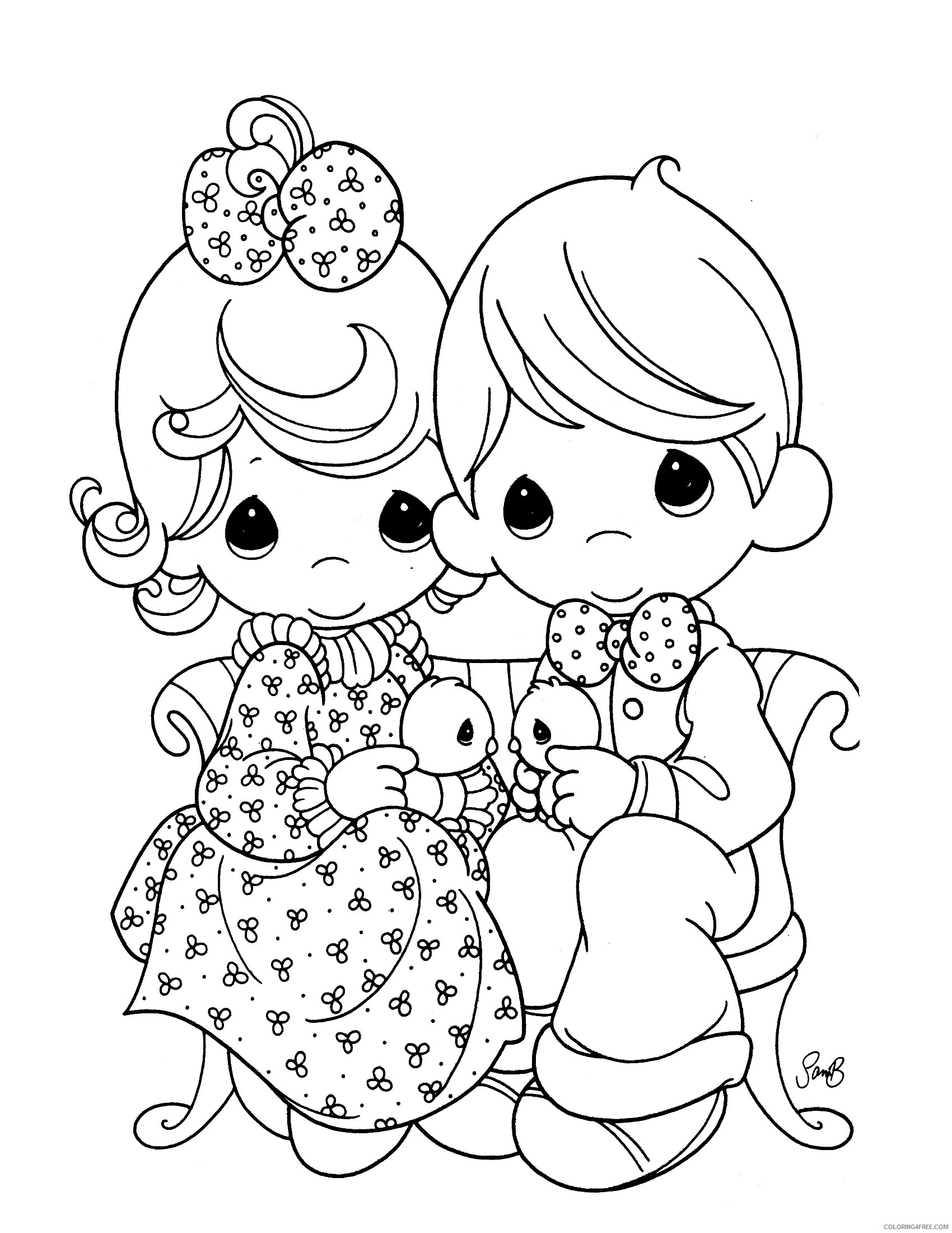 precious moments coloring pages couple Coloring4free