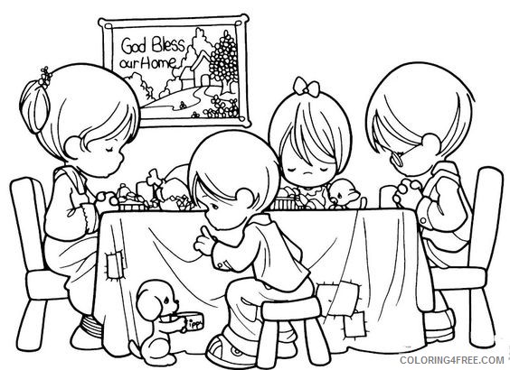 precious moments coloring pages dinner Coloring4free