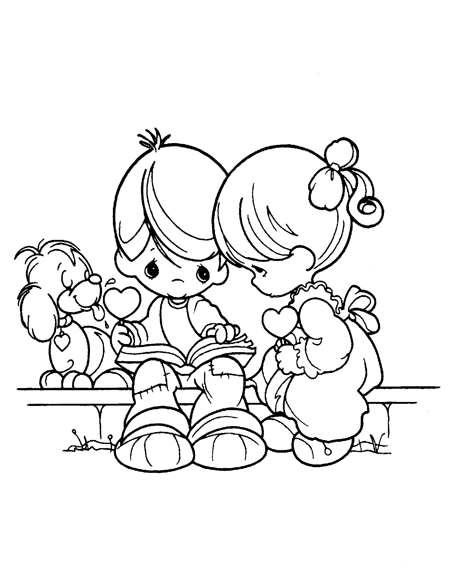 precious moments coloring pages love couple Coloring4free