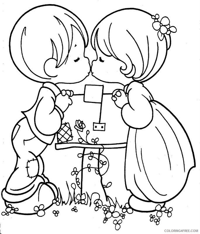 precious moments coloring pages love kiss Coloring4free