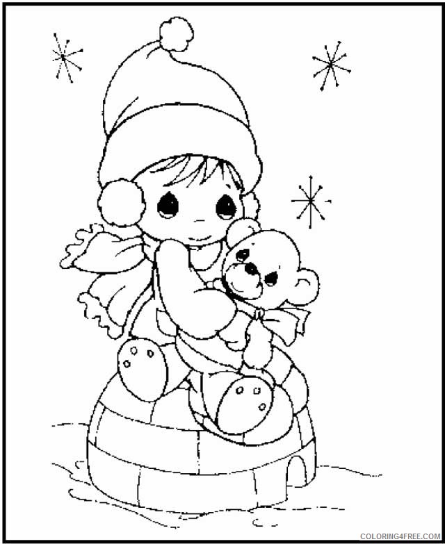 precious moments coloring pages winter Coloring4free