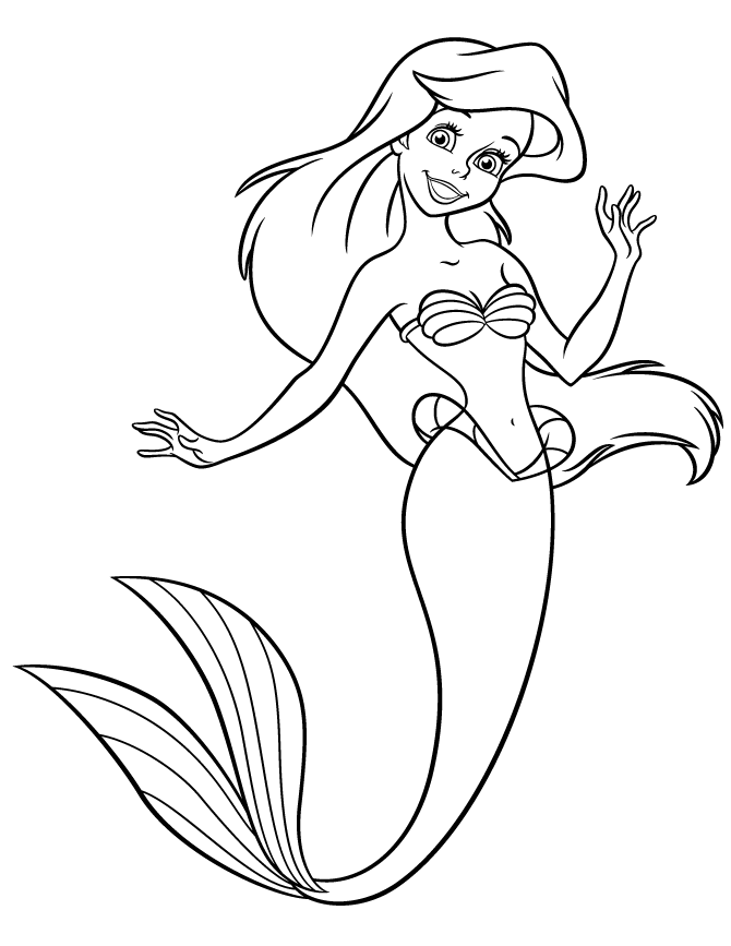 pretty coloring pages ariel mermaid Coloring4free