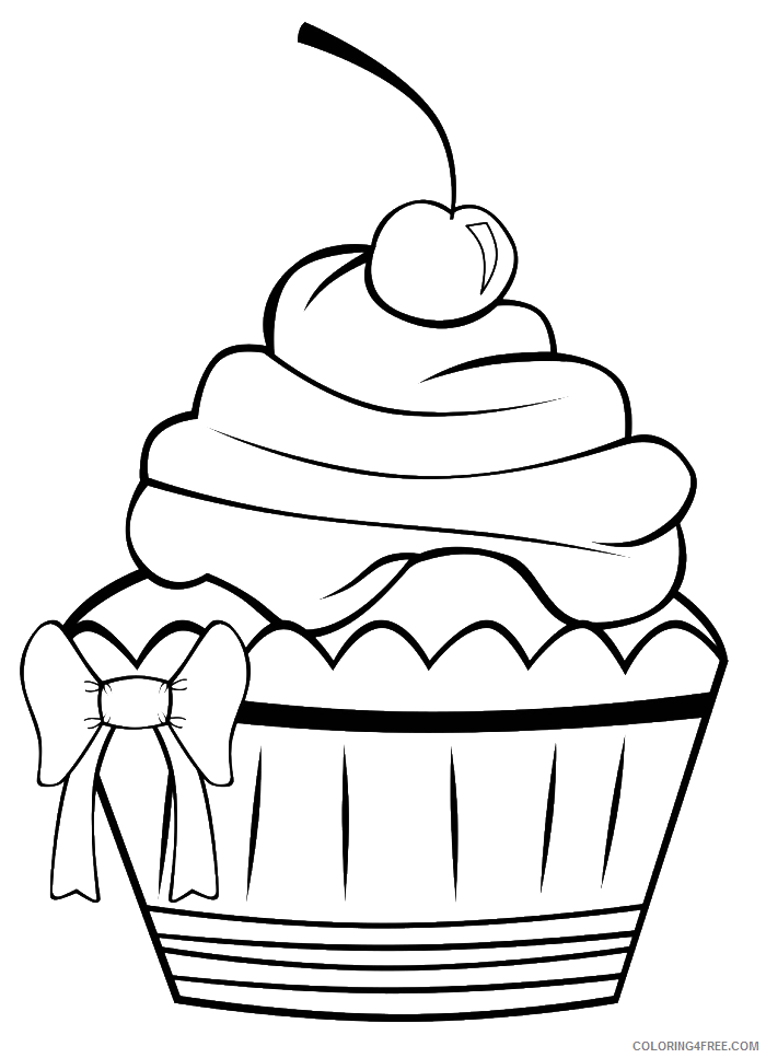pretty coloring pages cupcake Coloring4free