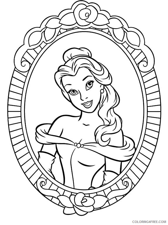 princess belle coloring pages printable Coloring4free