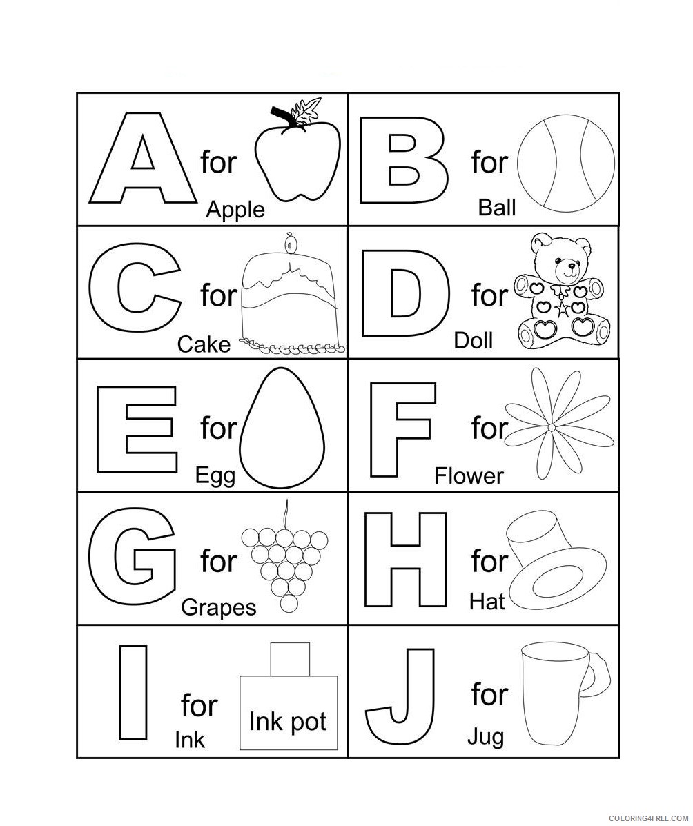 printable abc coloring pages for kindergarten Coloring4free