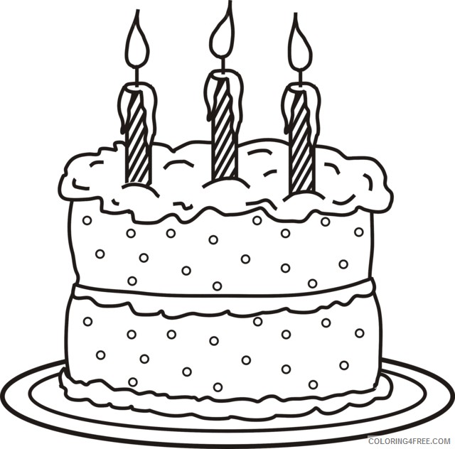 printable birthday cake coloring pages for kids Coloring4free