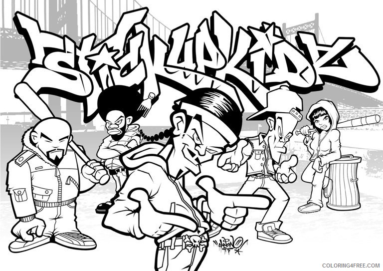 printable graffiti coloring pages for boys Coloring4free